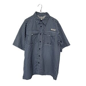 Habit Plaid‎ Fishing Shirt Vented Short Sleeve Button Up Outdoor Size L